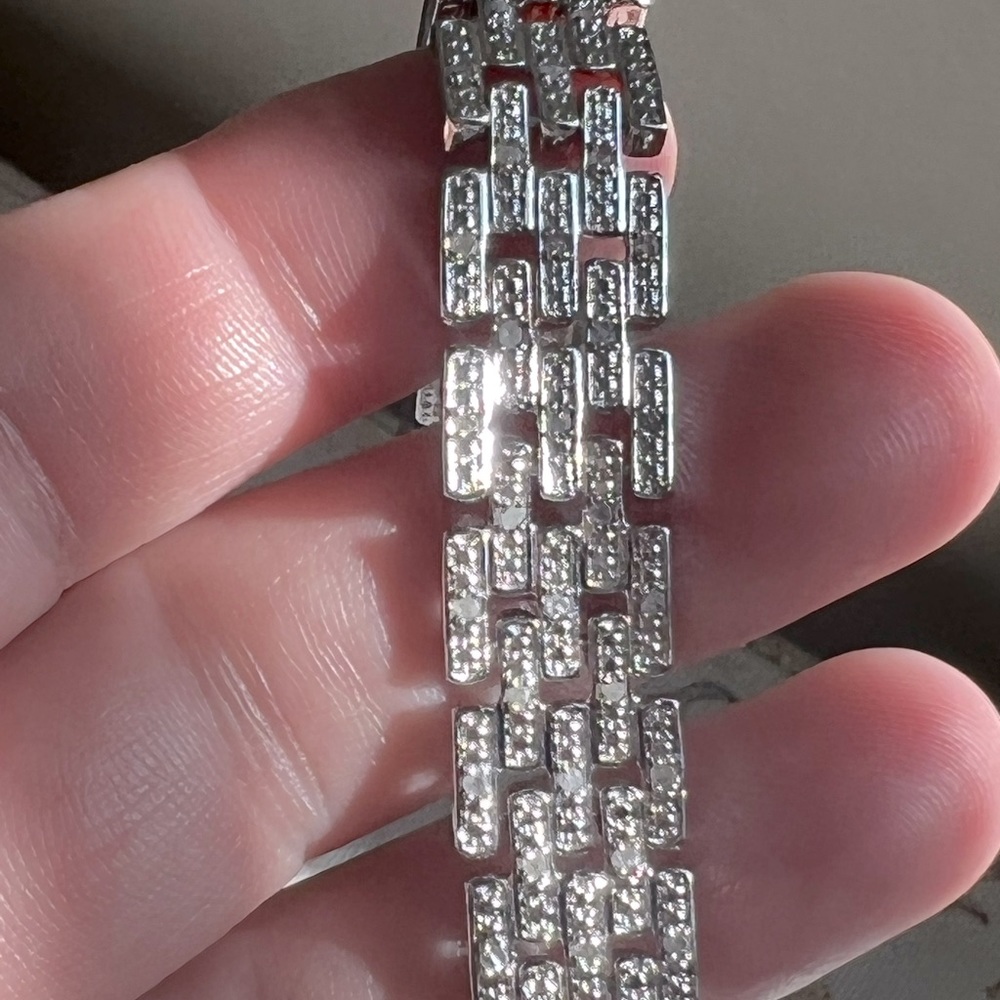 Panther Style Silver Natural Diamonds Braclet